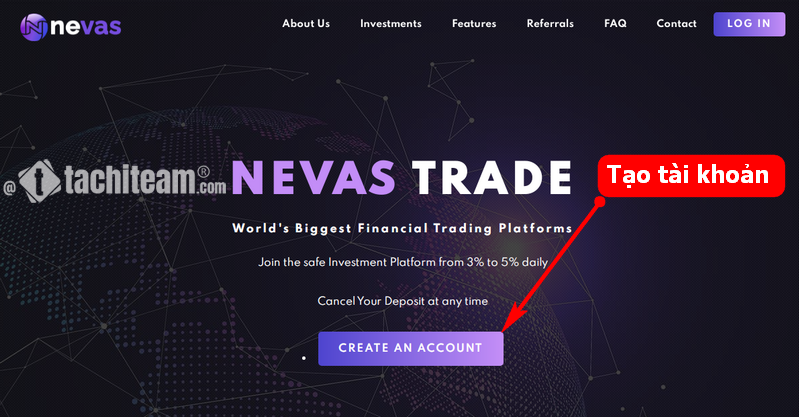 Nevas Trade sign up