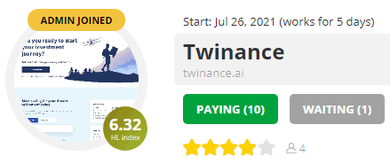 Twinance score